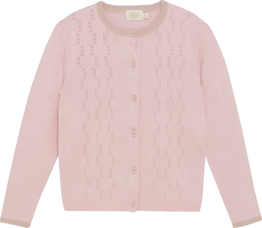 Creamie Cardigan Pointelle Strikk Lotus Creamie 1½ år 86 Cardigan Rosa