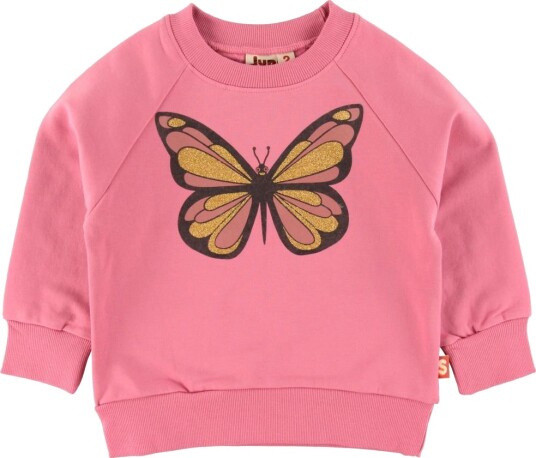 DYR Cph Collegegenser DYRBellow Gammel Rose m. Sommerfugl DYR 7 år 122 Collegegenser Rosa