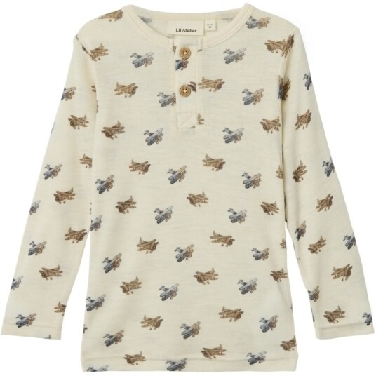 Lil"Atelier Turtledove Melange Nmmnalu Wo/Mo Ls Slim Topp Lil 92