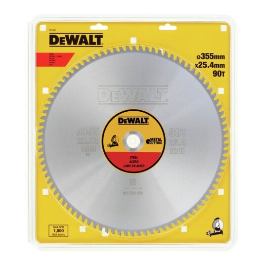 Dewalt DT1927 355 mm Sagblad 90 Tenner for Metallkutting