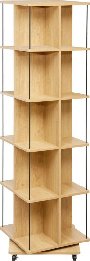 Bokhylle HOME4YOU Ferdie Swivel 45x45x176 cm ask/svart - ask/svart