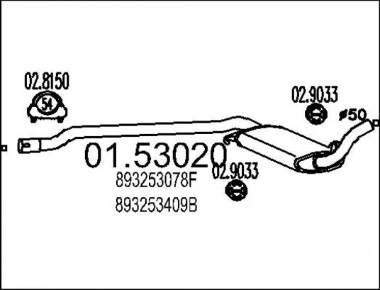 Midtre eksospotte MTS 01.53020 Midtre eksospotte MTS 01.53020
