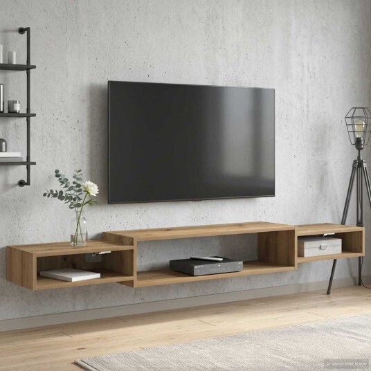 vidaXL Vegghengt TV-skap Veggmontert Artisan eik 180 x 28 x 21 cm