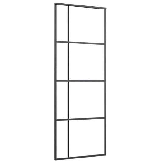 vidaXL Skyvedør med monteringssett svart 76x205 cm ESG-glass