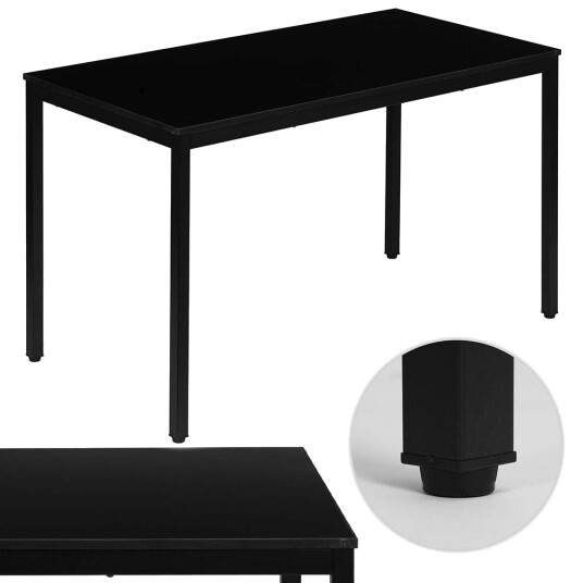 Kjøkkenspisebord eller skrivebord – 120x60 cm svart sklisikkert