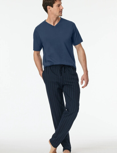 Schiesser Long Pants - Navy - S