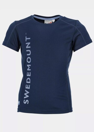 Swedemount Training Logo Tee G Jr Navy Melange/Lt Blue Melange 120 T-Shirts