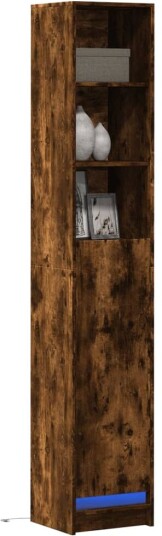 Skjenk med LED røkt eik 36x32,5x200 cm konstruert tre 8721102966934