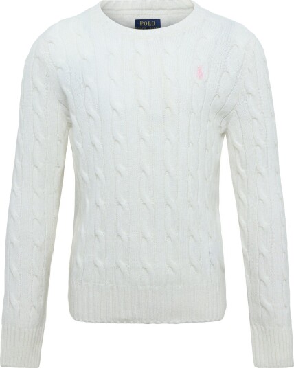 Ralph Lauren Kids 2/15 Wool/Cash Rws Cable Cn Sv Plo White M