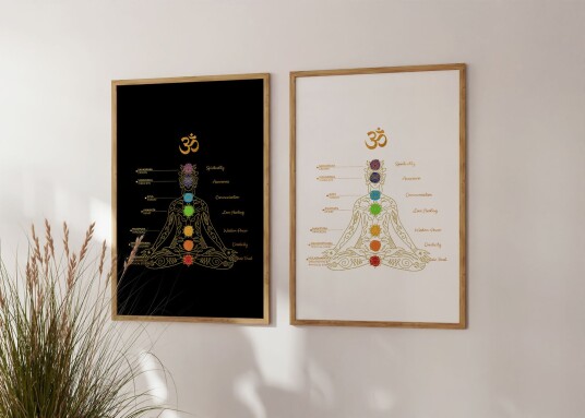 Plakat Chakra Meditasjon / Sett med 2