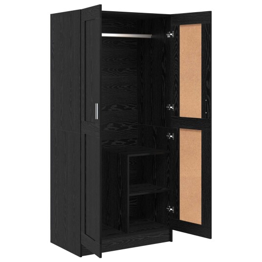 Garderobeskap Svart eik 82.5 x 51.5 x 180 cm Konstruert tre