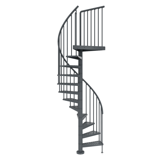 Dolle Toronto Spindeltrapp Antrasitt Ø125 246 282cm Dolle Toronto Spindeltrapp Antrasitt Ø125 246 282cm