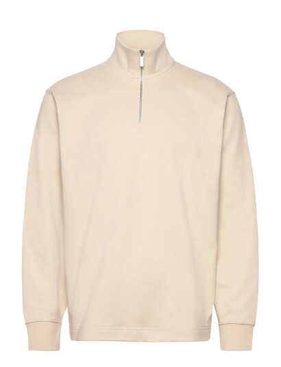 Selected Slhrelaxluke Ls Half Zip Sweat Noos - Beige - S Selected Slhrelaxluke Ls Half Zip Sweat Noos - Beige - S