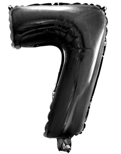 Tallet 7 Svart 41 cm Liten Folieballong