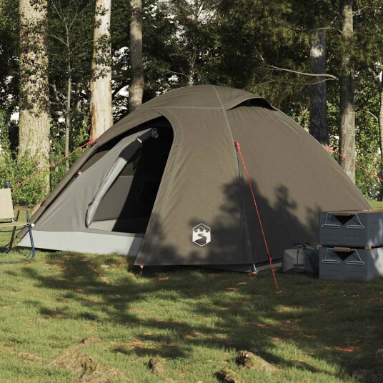 Kuppeltelt for camping 4 personer brun vanntett Kuppeltelt for camping 4 personer brun vanntett