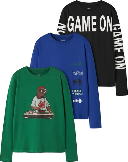 Name It Gensere 3 pack NkmNikolai Verdant Green Name It 7 8 år (122 128) Genser Blå Grønn Svart