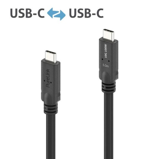 PURELINK USB 3.2 Micro Coax USB C Cable 5Mtr 10Gbps 100W PURELINK USB 3.2 Micro Coax USB C Cable 5Mtr 10Gbps 100W