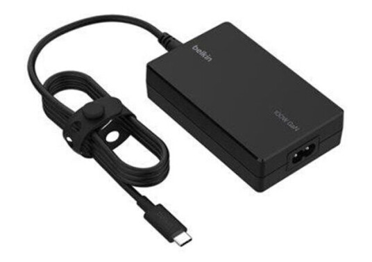 Belkin 100W GaN USB-C Strømadapter med 2.5m Kabel - Svart
