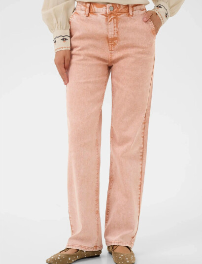 Cream Crvisti Straight Washed Twill Pink 44 x 32