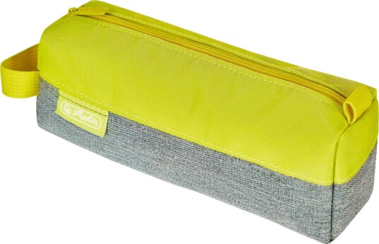 Herlitz Quattro Pennal 20,5x7x8 Strikket Grå Melange/Sitron