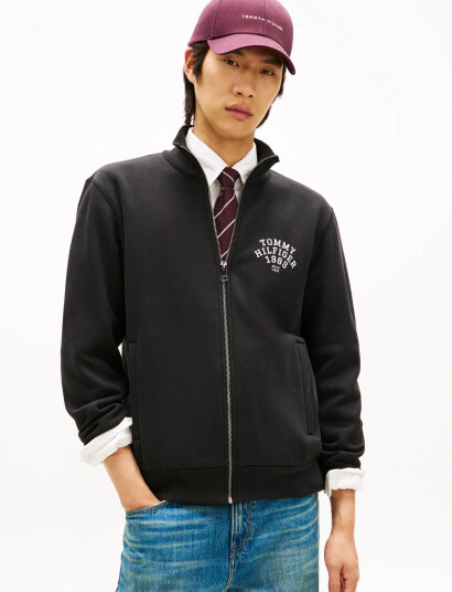 Tommy Hilfiger Hilfiger Arch Stand Collar Zip Black L