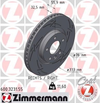 ZIMMERMANN 600.3231.55 Bremseskive ZIMMERMANN 600.3231.55 Bremseskive