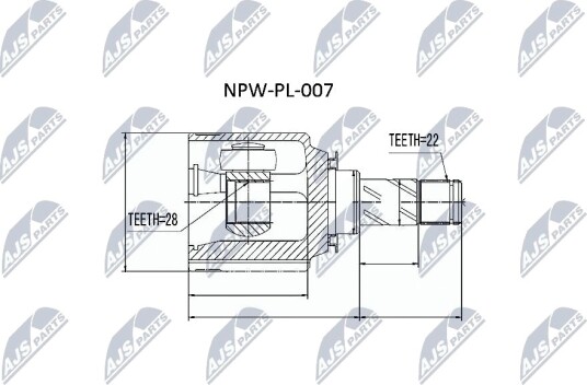 Nty Drivknute drivaksel NTY NPW PL 007