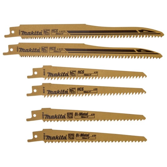 Makita B-44432 Sett med 6 Sagblader for Metall og Tre, 203 mm
