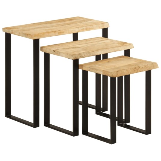 Stablebord med naturlig kant 3 stk heltre mango 8721012364875