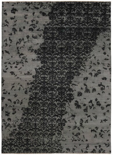 Håndknyttet. Opphav: India Damask Teppe 249x352