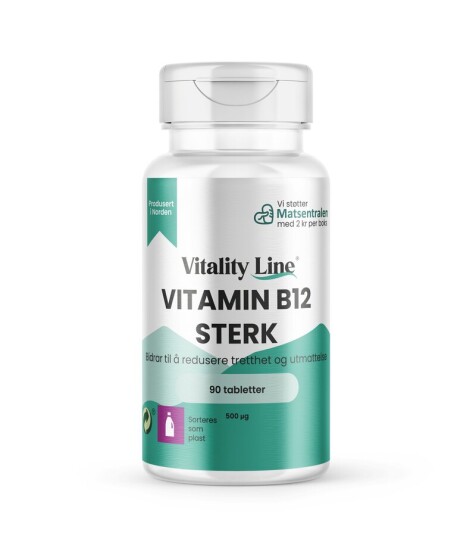 Vitality line vitamin b12 sterk 90 tabletter Vitality line vitamin b12 sterk 90 tabletter