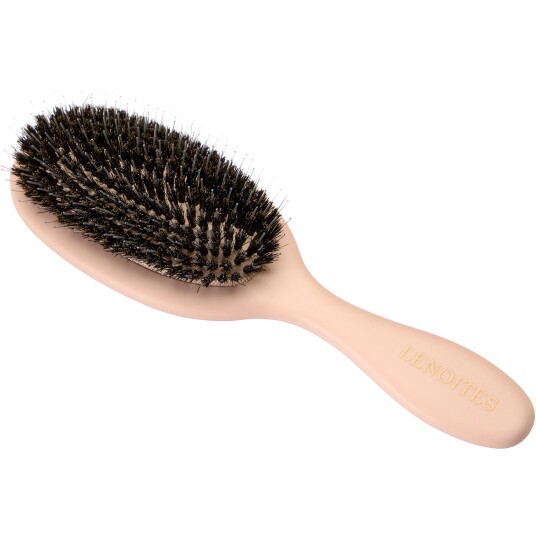 Lenoites Hair Brush Wild Boar with Pouch and Cleaner Tool Blush