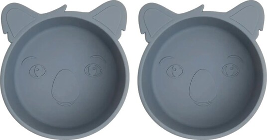 Nuuroo Alex Silicone Deep Plate 2 Pack Koala   Grey   ONE SIZE