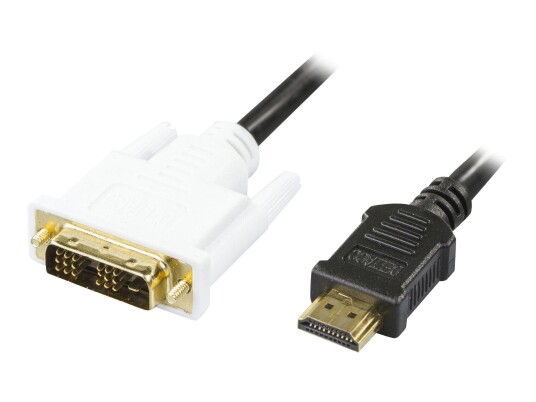 Deltaco 3m HDMI til DVI-D Hankjønn Kabel - Svart