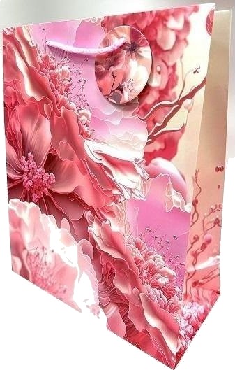 Dekorasjonsveske Matt 26X32x12 Cm Rosa Blomster