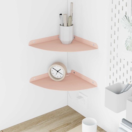 vidaXL Flytende hylle med hylle med lagring 2 pcs Rosa 24 x 24 x 2 cm