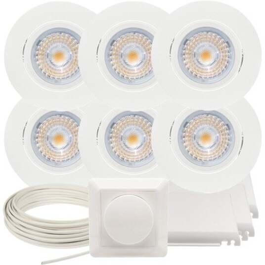 Namron Downlightpakke Alfa Led Matt Hvit 6 Pk