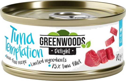 Greenwoods Våtfôr Delight Tunfiskfilet 48 X 70 G
