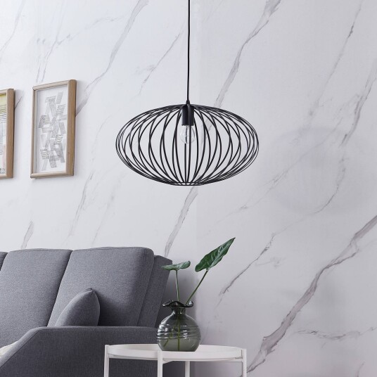 Lindby Maivi hengelampe bur svart 50 cm