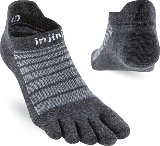 Injinji Men's Run Lightweight No-Show Wool S, Slate