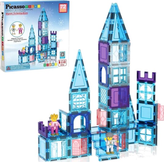 PicassoTiles Magnetisk Byggesett Ice Winter 72 Deler PicassoTiles Magnetisk Byggesett Ice Winter 72 Deler