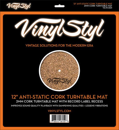 Vinyl Styl  12" AntiStatic Cork Turntable Mat