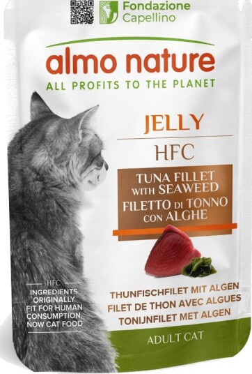Almo Nature Hfc Våtfôr Jelly Pouch Tunfisk Filet Med Sjøgress 6 X 55 G