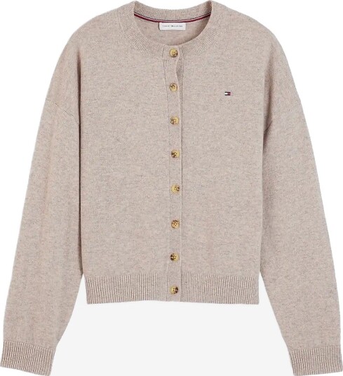 Tommy Hilfiger 90/10 Cashmere C Nk Cardi   LIGHT CAMEL HEATHER   L
