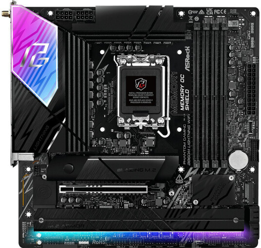 ASRock B860M Lightning Hovedkort Micro ATX med Wi-Fi 6E og DDR5 LGA1851 ASRock B860M Lightning Hovedkort Micro ATX med Wi-Fi 6E og DDR5 LGA1851