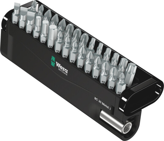 Wera 30 Deler Bitsett for Metall med Phillips, Pozidriv og Torx