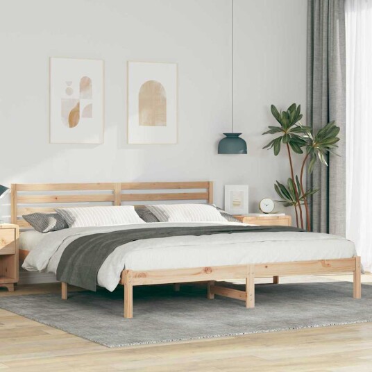  Sengestamme med hodegjerde Brun 200 x 200 cm Heltre furu