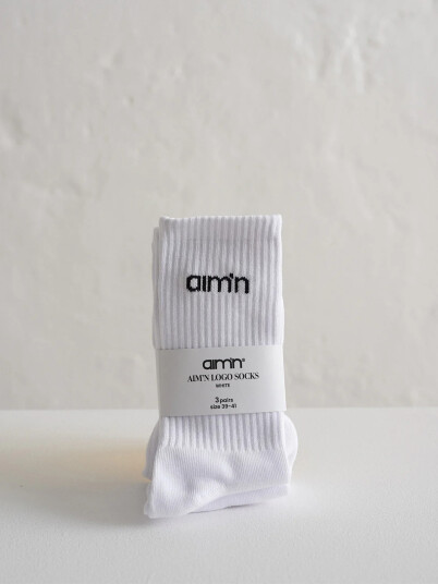 Aim'n Logo Socks 3-Pack Hvit 39-41 Aim'n Logo Socks 3-Pack Hvit 39-41