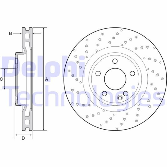 Bremseskive DELPHI BG4658C Bremseskive DELPHI BG4658C