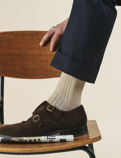 AN IVY Beige Ribbed Socks - Beige - 39-42 AN IVY Beige Ribbed Socks - Beige - 39-42